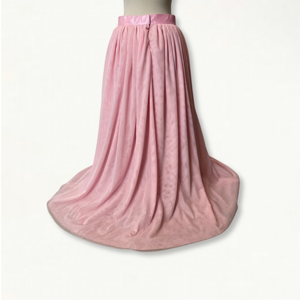 Ballet Pink Handmade Bridesmaid Tulle Skirt Floor Length Blush Wedding Skirt - Picture 8 of 16